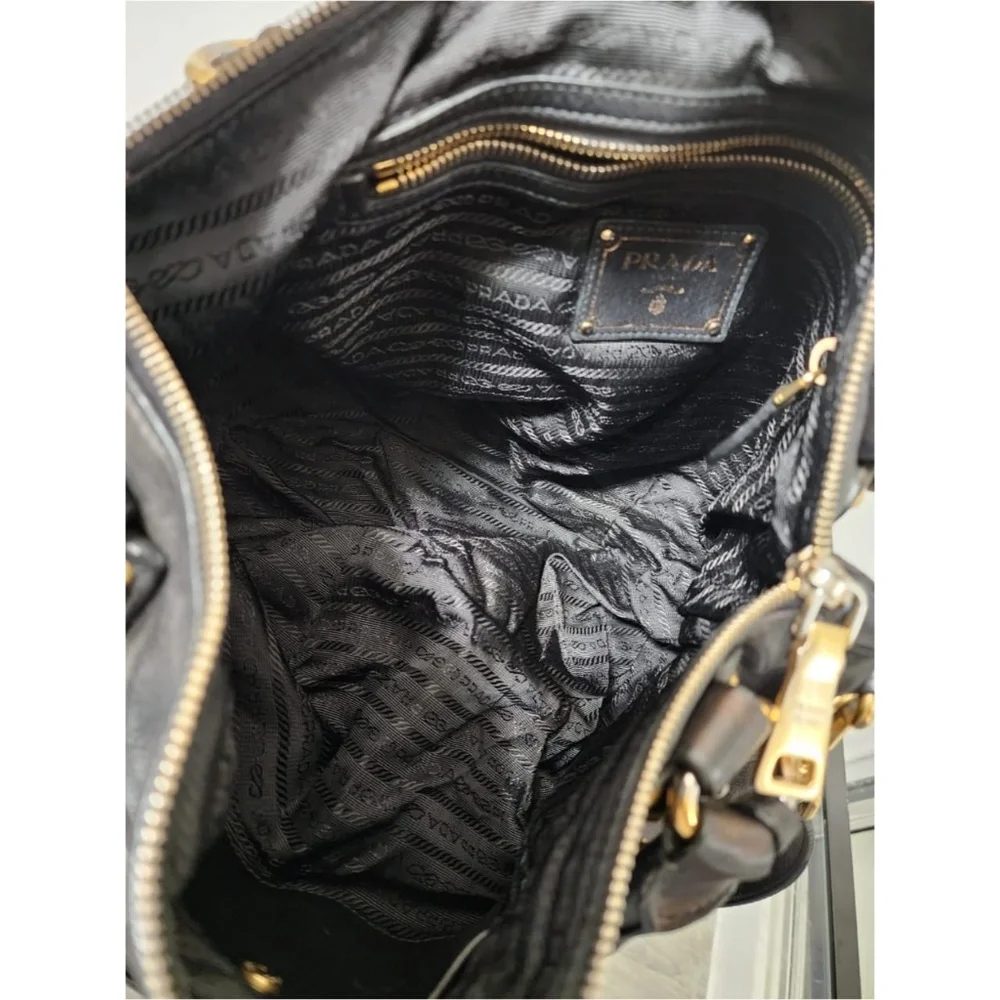 Authentic Prada Soft Calfskin Leather Satchel Bag iridescent